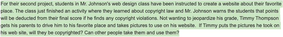 ethical copyright scenario